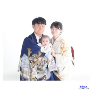 静岡市で家族3人のお宮参り記念写真