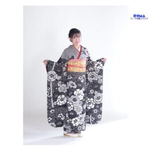 静岡市の写真館でママ振袖の前撮り写真